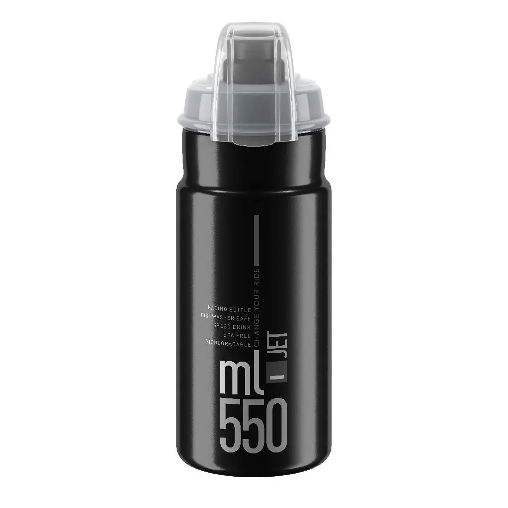 Elite Trinkflasche mit Schutzkappe JET PLUS schwarz 550ml
