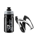 Elite Trinkflasche + Flaschenhalter KIT CEO schwarz & Flasche JET schwarz mit grau